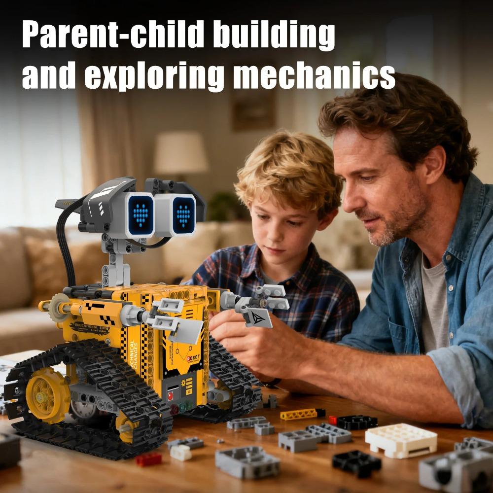 5-in-1 robot programming remote control building blocks, transformable robot model ornaments, children's holiday gifts, DIY toys