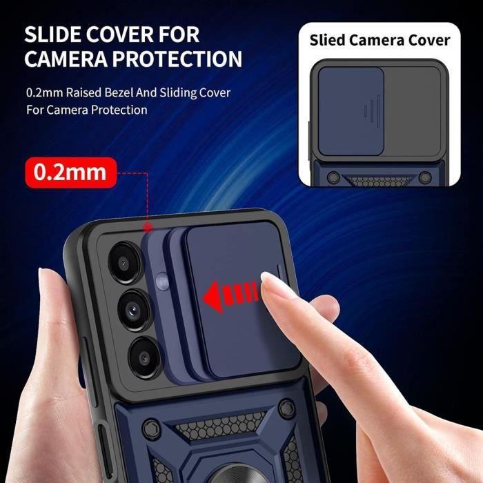 Coque et Verres Trempés - Samsung - Galaxy A54 5G - Bleu Marine - Antichoc - Cache Caméra