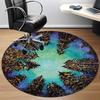 1PC Forest Reflection Aurora Office Round Area Rug, Indoor Mat Suitable For Office, Under Office Chairs Bedroom Living Room Home Decor, Room Deco 052
