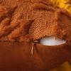 Decorative Pillow Case Embroidery Maple Leaves Pumpkin Pattern Pillow Cover Removable