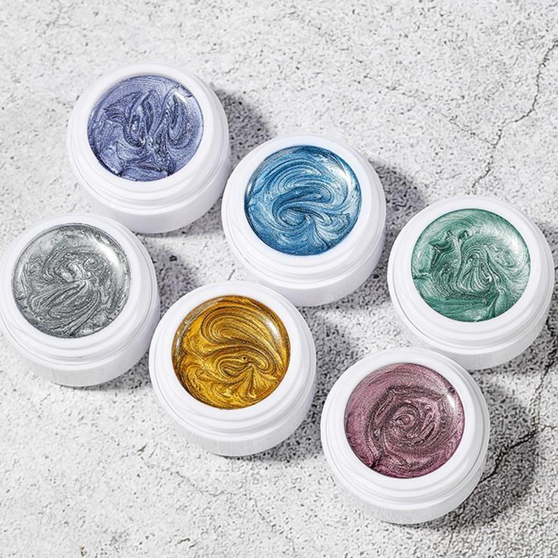 1Pc Metallic Farben Nagel Malerei Gel Polnisch Spiegel Glitter Nagel Gel DIY Nail art Zeichnung Gel Nagellack Maniküre