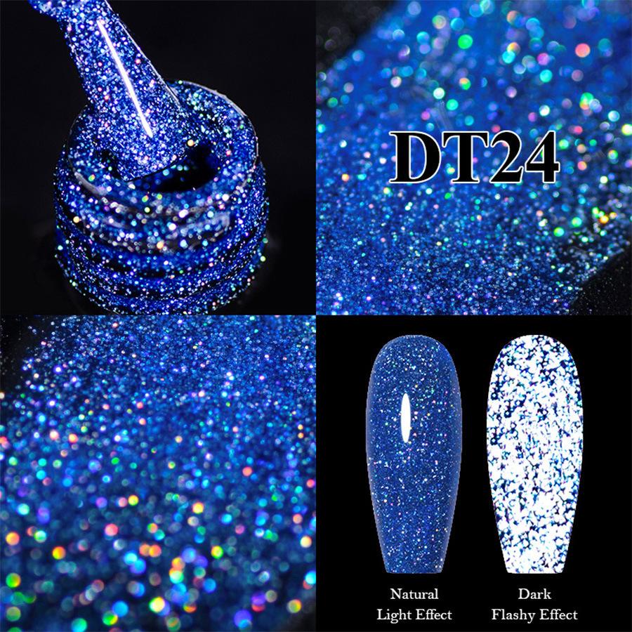 Multicolor Holographic Glitter Gel Polish Intense Sparkle 3D Diamond Shimmer Metallic Flash UV/LED Cured