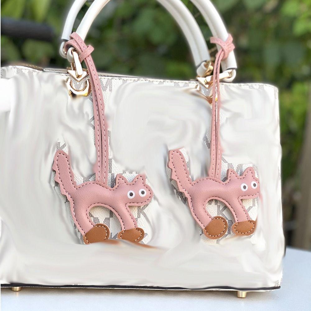 Cute Puppy Cartoon Keychain Dog Bag Pendant Lovely PU Leather Cat Hanger  Women