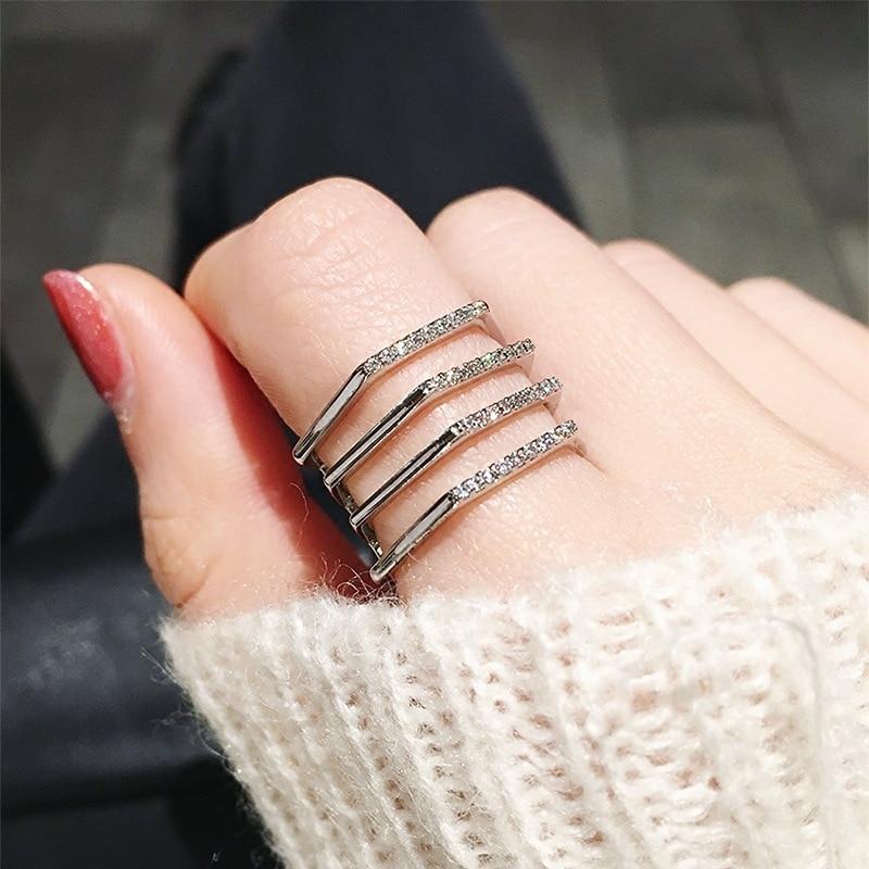 Multi Layer Open Ring New Fashion Jewelry Adjustable Rings For Women Lady Valentine 'S Day Gifts Bijoux
