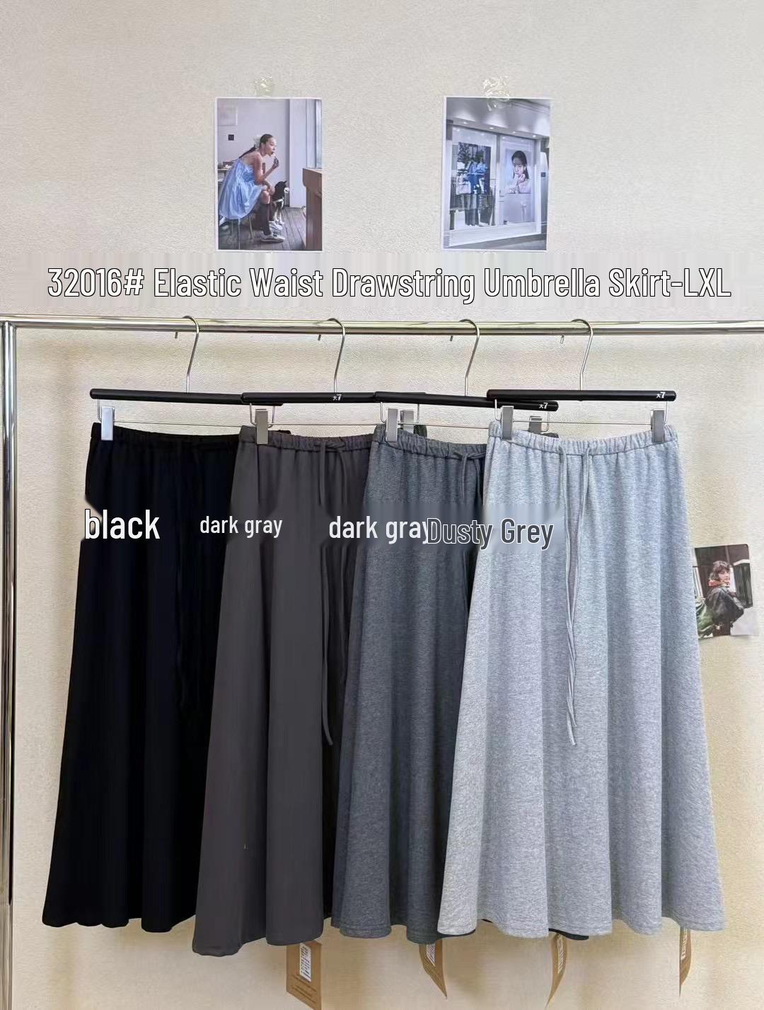 

Юбка А-силуэта с высокой талией на резинке и кулиске для женщин Big 7, большого размера, в корейском стиле, весна 2023 Large