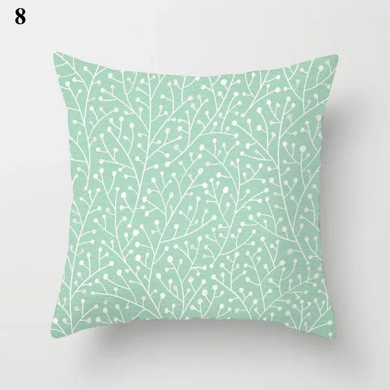 Housse de coussin géométrique, décoration de lit moderne, vert menthe, bleu, pour canapé élégant