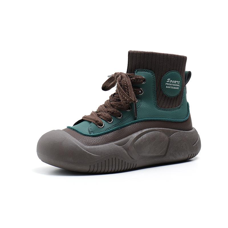 2024 autumn new ins Korean version of high-top little white shoes, female students high-top thick soles, this casual street shot L1323