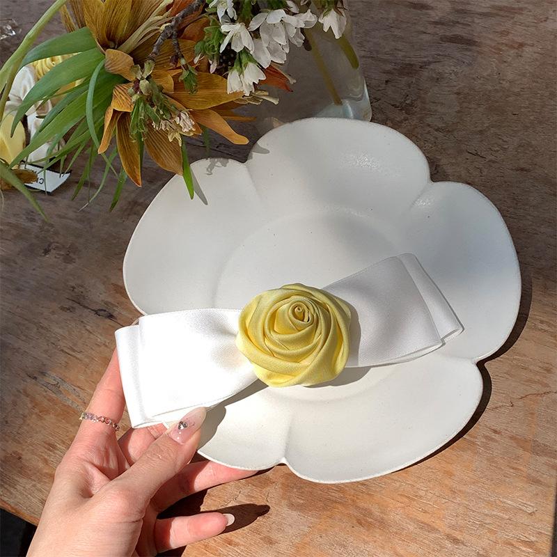 

Объемные заколки-банты с розой для женщин и девочек, винтажные заколки для волос с цветком, головной убор, элегантные аксессуары для волос