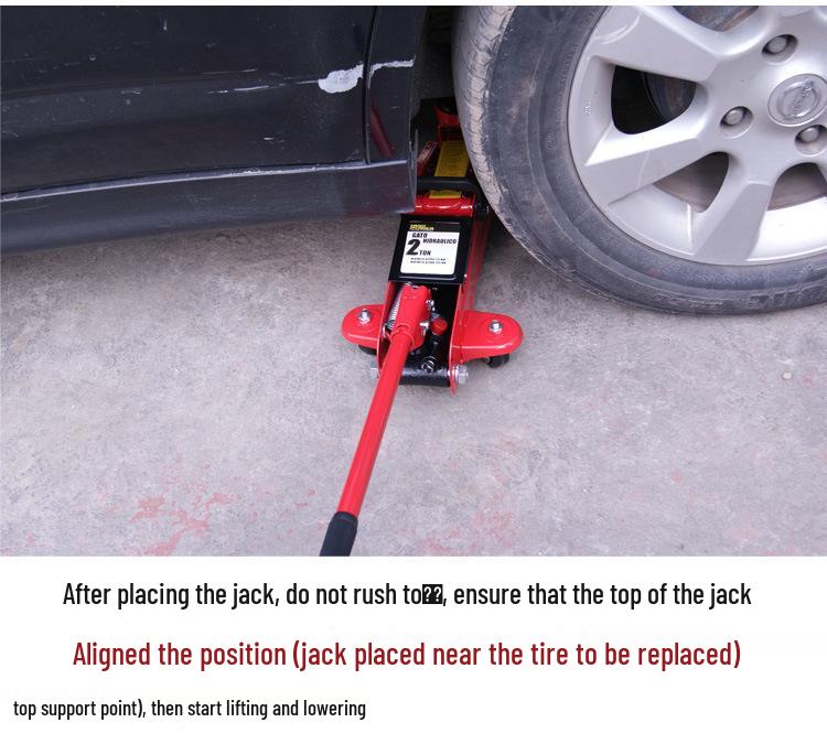 2 Ton Horizontal Hydraulic Car Jack for Tire Changes & Repairs
