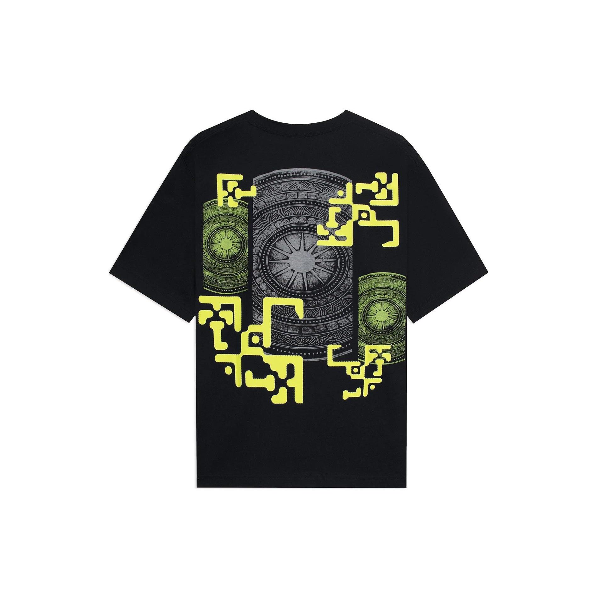Li-Ning Geometry Graphic T-shirt Black Yellow Men s AHSSB29-4 M