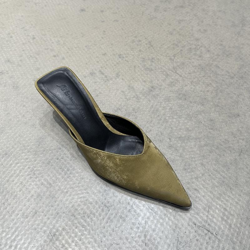 Fashion SUOJIALUN 2024 Spring New Women Slipper Fashion Pointed To Shallow Slip On Mules Shoes Thin High Heel Ladies Elegant Sandals