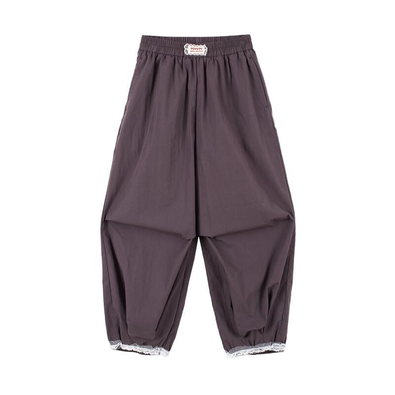 Leichte, bauschige Mädchen-Parachute-Hose mit Spitzenbesatz