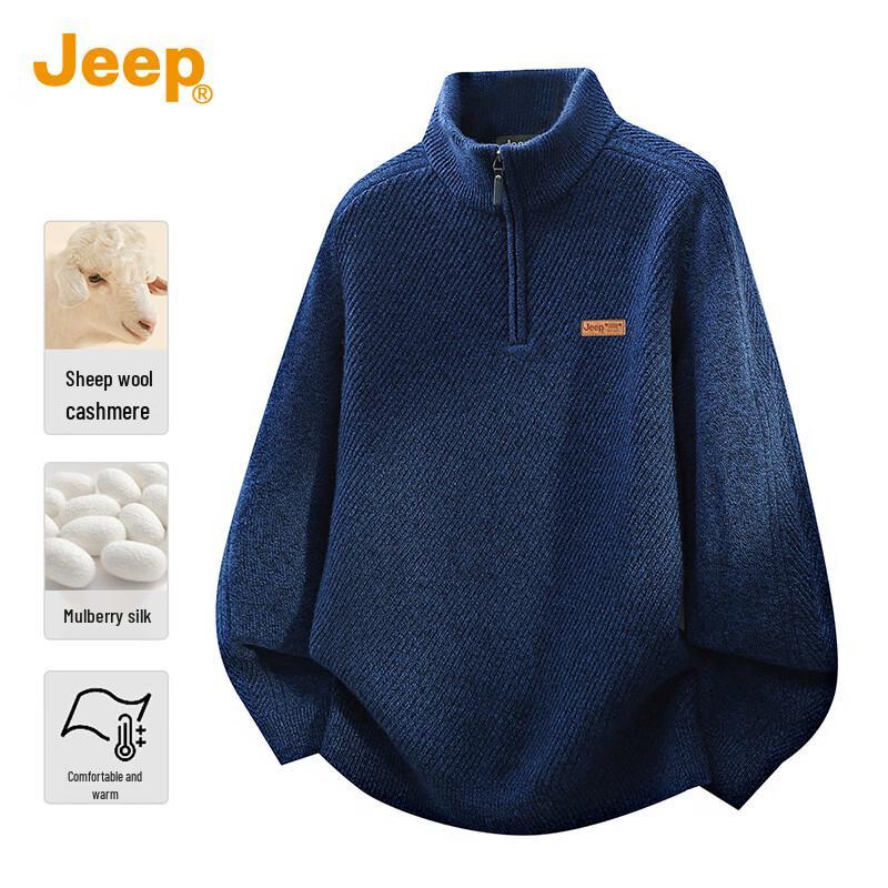 

JEEP Men s Merino Wool Blend Half-Zip Sweater M