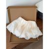 Women's White Mini Puffball Skirt Vintage A Line Balloon Korean Style Y2k Bubble Skirts Clothes Summer