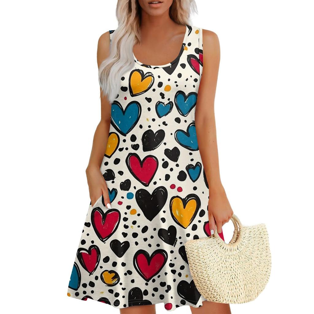 Women's Casual Dresses Daily Dating Out With Pockets Sleeveless Loose Dresses