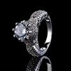 Double-Layer Micro-Set Zircon Simulation Diamond Couple Ring Luxury Party Wedding Accessories Ring