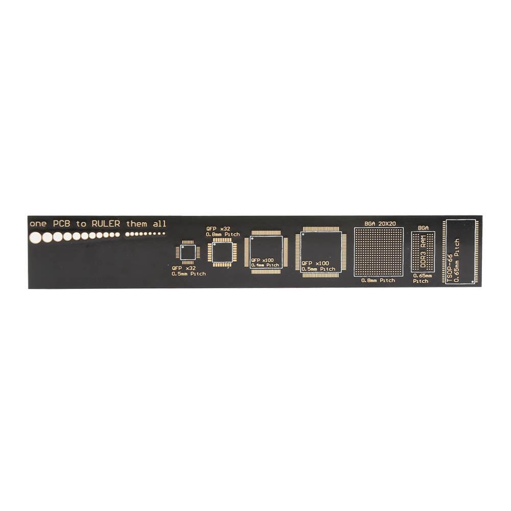 Multifunctional Ruler R,4 Gold,Plated High End Circuit Board Measuring Tool for Electronic Engineers, 15cmor6.3inch with Angle Gauges, Protractor, IC