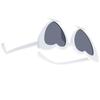 Heart Shaped Sunglasses Gray Lens UV Protection Cute Love Sunglasses for Women Party White Frame