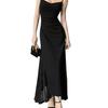 Temperament suspender dress French summer new small black dress 2026 mesh slim and thin women's long dress