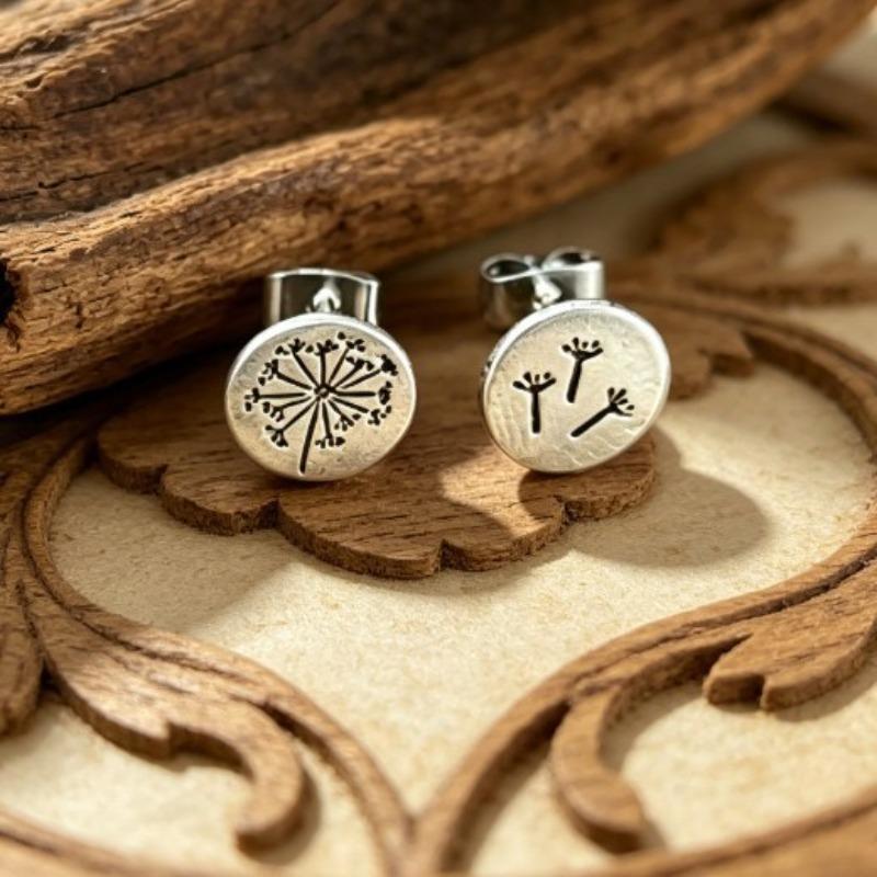 Women s Fashion Earrings Pendant Round Brand Dandelion Mother and Daughter Parent-Child Color Mother s Day Gift