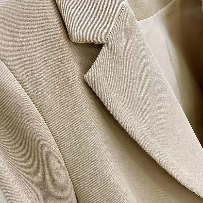 Mode Herbst Neue Blazerjacke Damen Lässig Taschen Langarmjacke Arbeitsanzug Mantel Büro Dame Einfarbig Schlank Schwarz Blazer