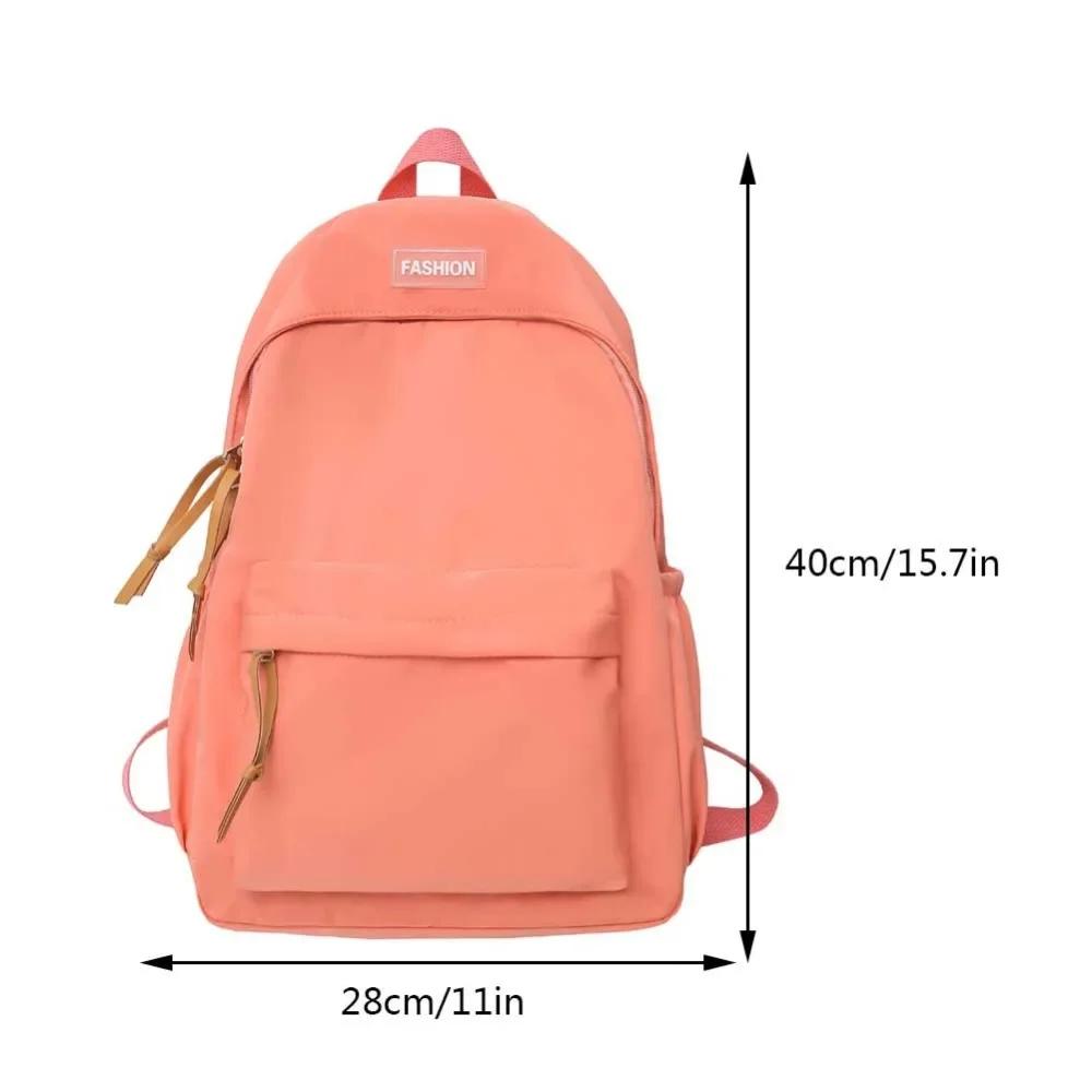Large Capacity Women Backpack Travel Bags Casual Nylon Student School Bags Solid Color Fashion Bags for Women Girls Bookbags