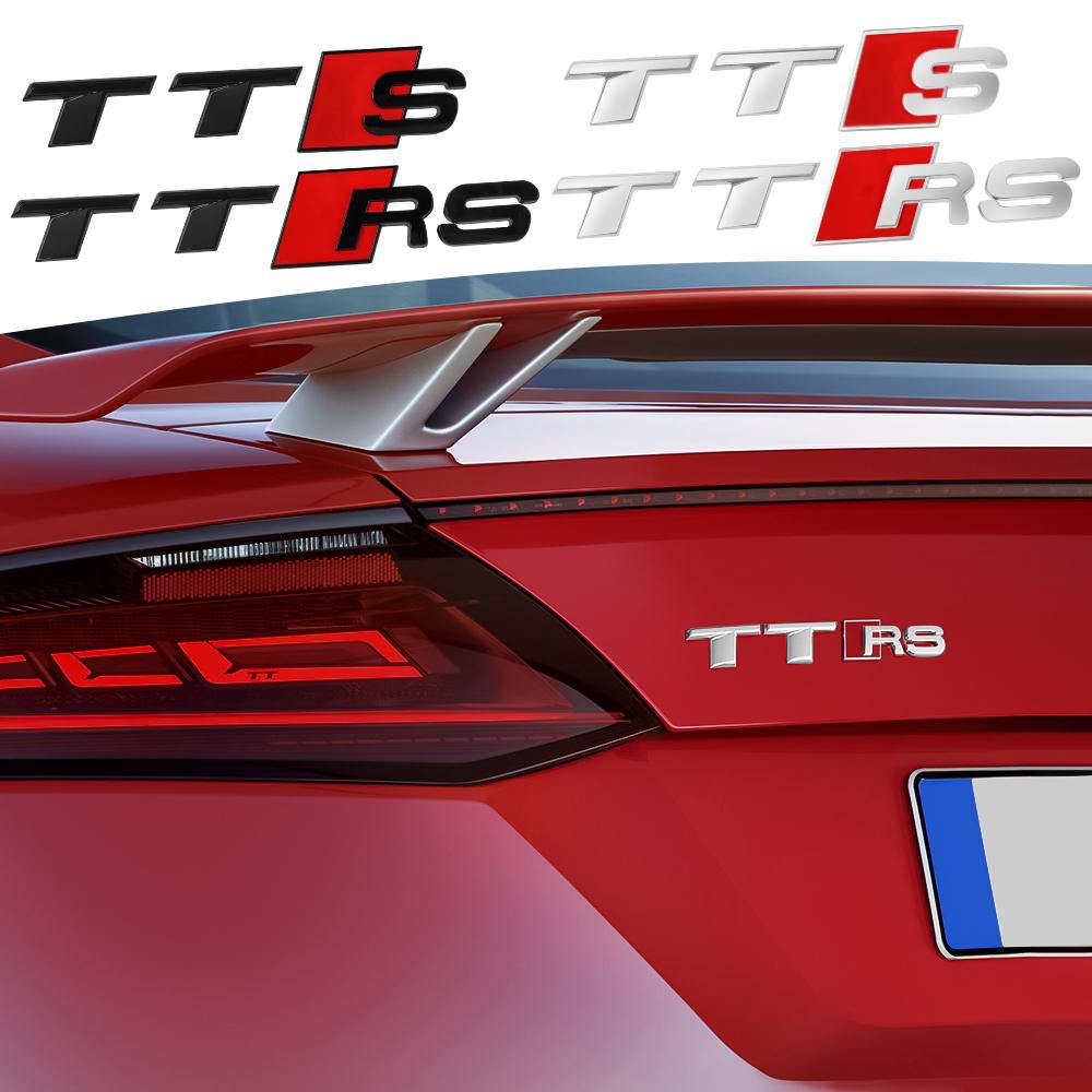 3D ABS Emblem Car TTS TTRS Badge Stickers Body Rear Trunk Decoration Decals For P7 A1 A3 A4 A5 A6 B8 Q3 Auto Accessories valve 443Da7