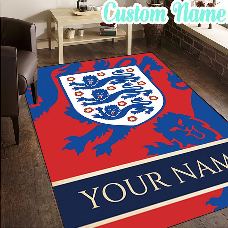 Custom Name England National Rug, Office Rug, Chair Rug, Carpet for Living Rooms, Doormat Game Rug Home Decor Christmas Gifts