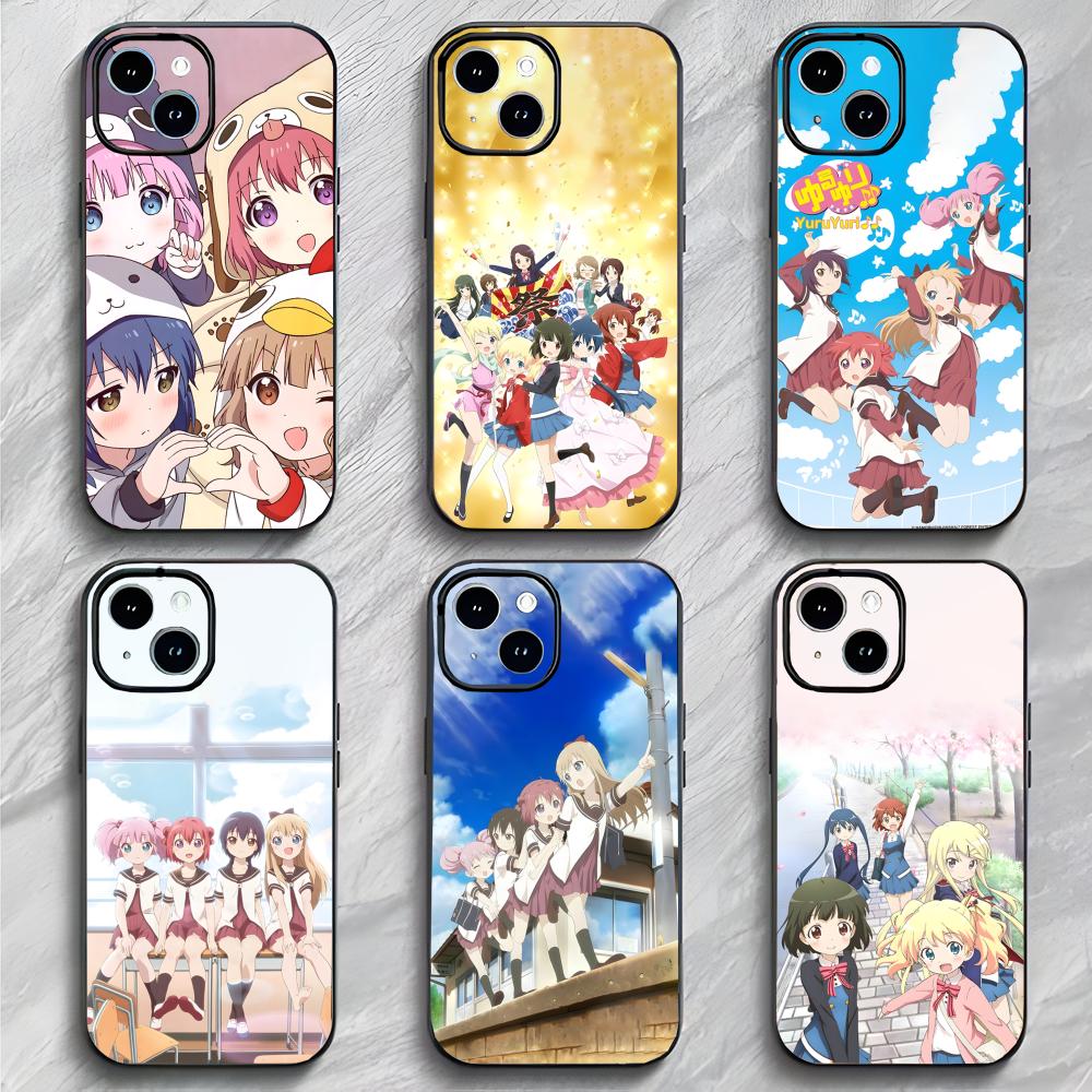Cute Funny Japanese Anime Y-Yuru Y-Yuri Phone Case Phone Case Soft Packaging Lightweight For iPhone17 16 15 14 13ProMax