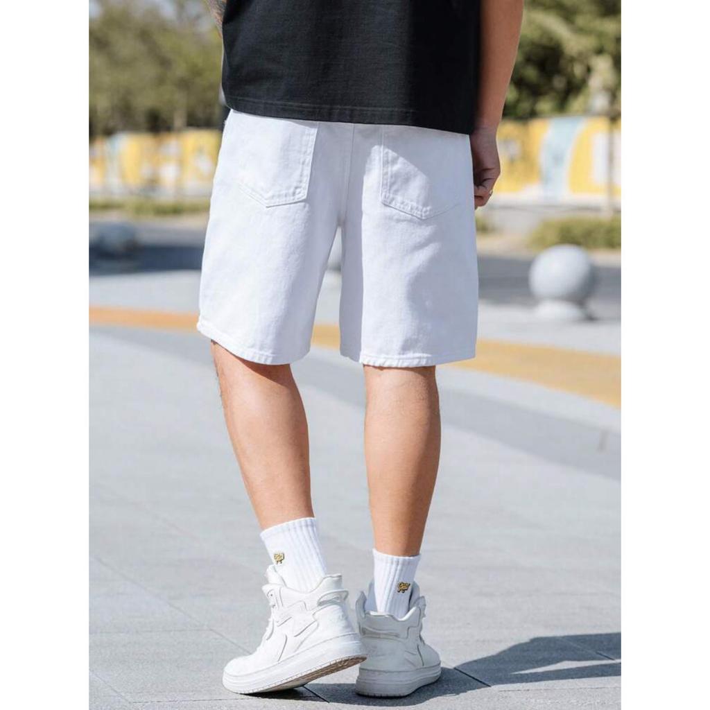Summer Trend Niche Retro Denim Shorts Men's Loose Casual Trendy Brand Five Quarter Pants