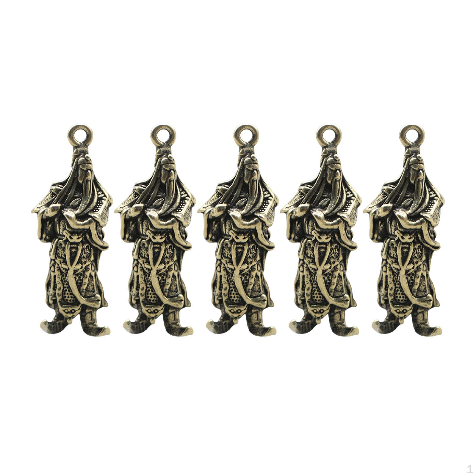 

5Pcs Chinese Small Statues Figurine Novelty Gift Collectible Pendant DIY for Decor Keychains