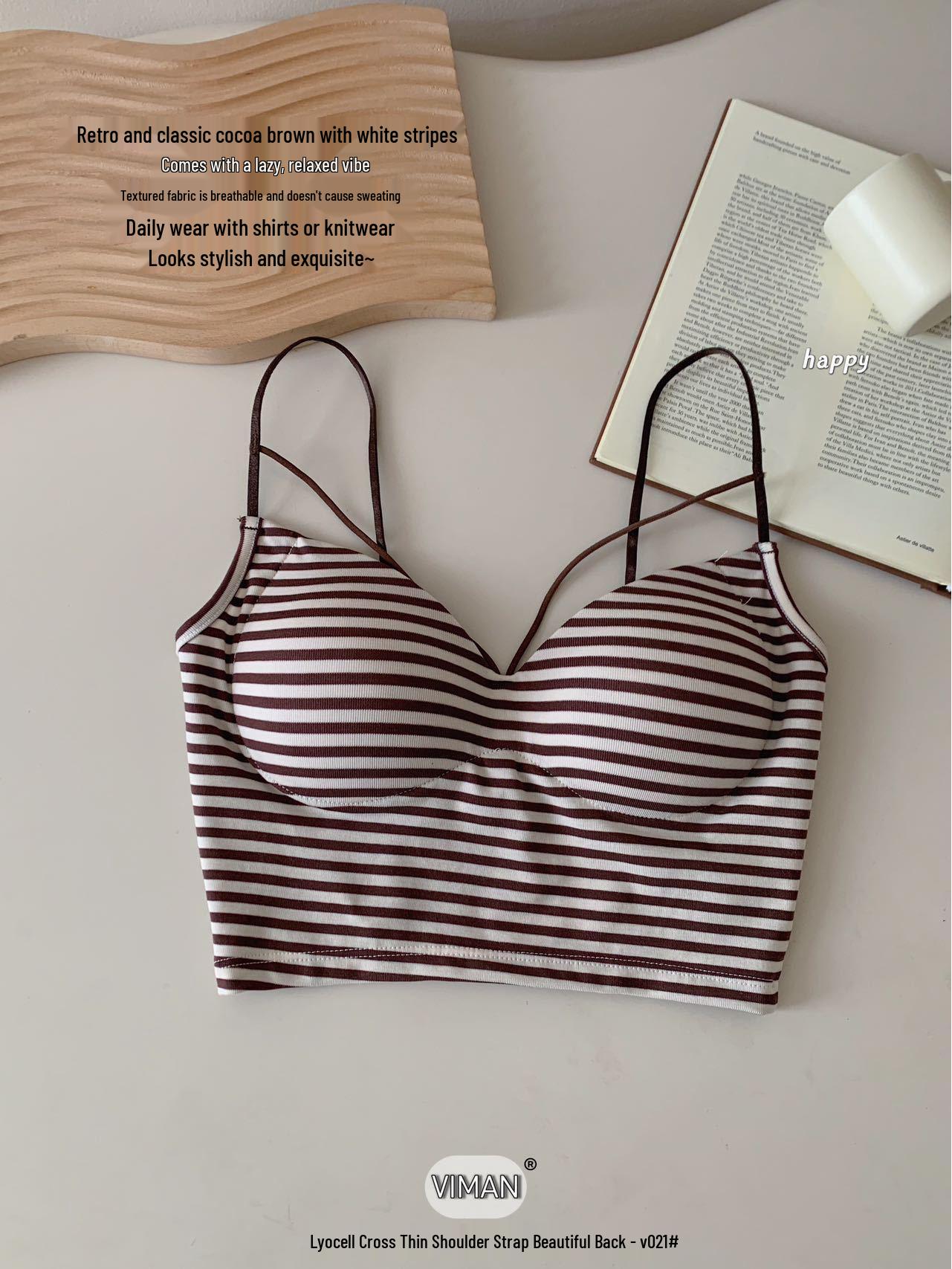 Lyocell Cross Strap Backless Bandeau: Spring/Summer Sexy Latex Cup Top One Size (90-120 Jin)