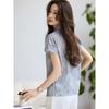 Women's Casual Dye Textured Lapel Shirt