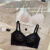 Lace underwear women's steel-free rim small breasts gather, pull up and support thin soft support seamless bra