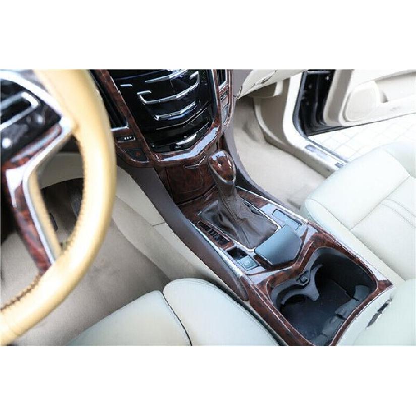 Car Central Console Gear Shift Strip Cover For Cadillac SRX 2010-2016 Wood Grain