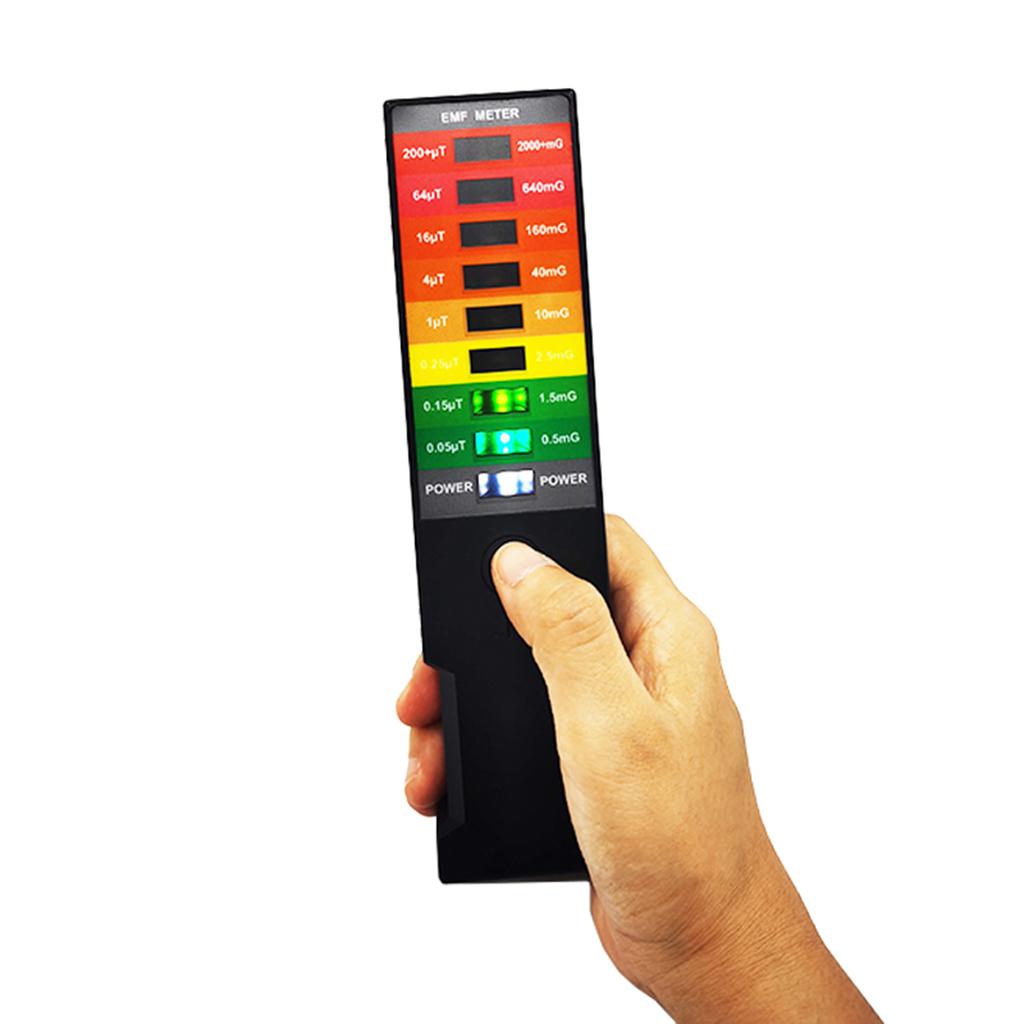 Portable Electromagnetic Field EMF Gauss Meter Hunting Detector Portable EMF Magnetic Field Detector 8 LED Gauss