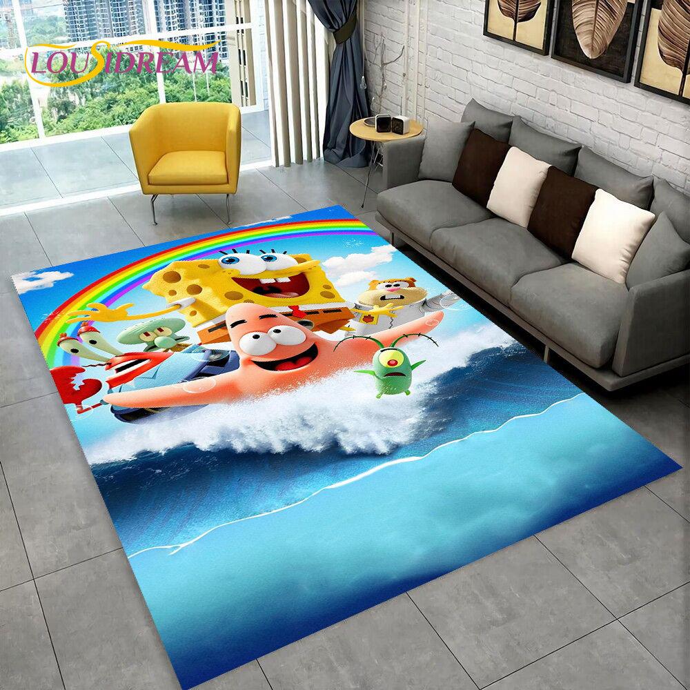 Cartoon S-SpongeBob Area Rug,Carpet Rug for Home Living Room Children Bedroom Sofa Doormat Decor,kids Play Non-slip Floor Mat