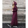 Vestito Felpa con Cappuccio da Donna Moda Orlo Allacciato Midi Accappatoio con Cappuccio Lungo Vestidos Inverno Caldo Casual Largo Vestito Felpa