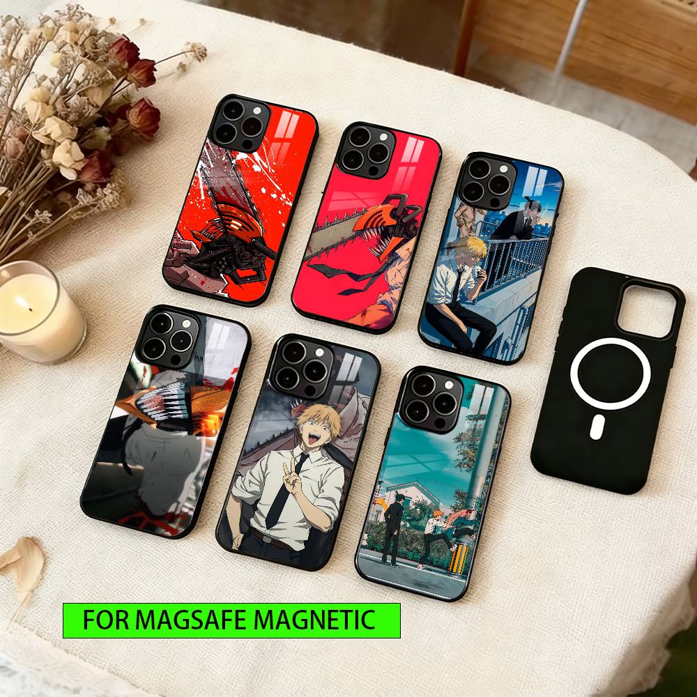 Denji Chainsaw Man Phone Case Magnetic with Magsafe Wireless Charging For iPhone17,16,15,14,13,12,11 Plus,Pro