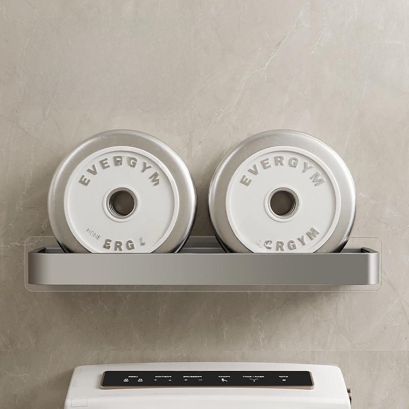 Gun Gray Wall-Mounted Bathroom Toilet Rack - Punch-Free Storage Shelf