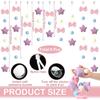 Cute Plush Pink Bow Door Curtain Kawaii Cutecore Room Decor 33" L X 35" W Fluffy Bowknot Purple Star Pentacle Garland Curtain for Women Bedroom Door