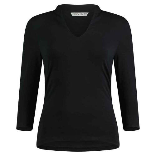 Kustom Kit Womens/Ladies Mandarin Collar 3/4 Sleeve Top