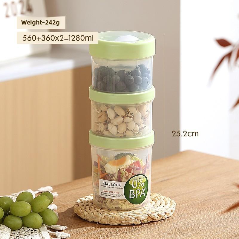 Portable Salad Bowl With Sealed Lid For Light Meals And Snacks
