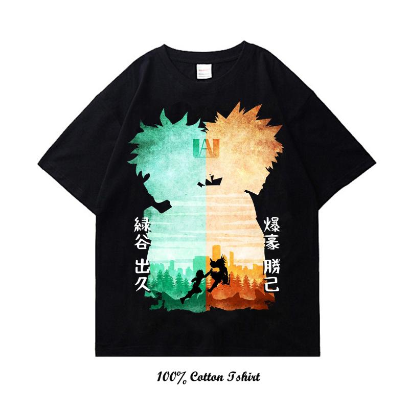 My Hero Academia Graphic Print T Shirt Vintage Harajuku Streetwear Short Sleeve Plus Size Cotton Crew Neck T Shirt Women Unisex