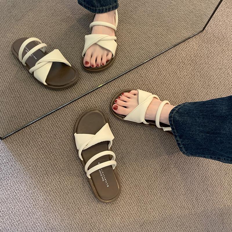 Fairy versatile flat shoes New summer wear two wear models with skirts, sandals, sandals, women