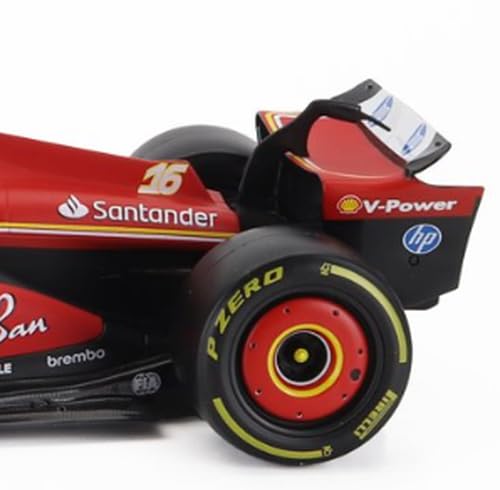 BURAGO 1/18 Scale Ferrari SF-24 2024 No. 16 C. Leclerc with Driver, Completed Model, 18-16821L16