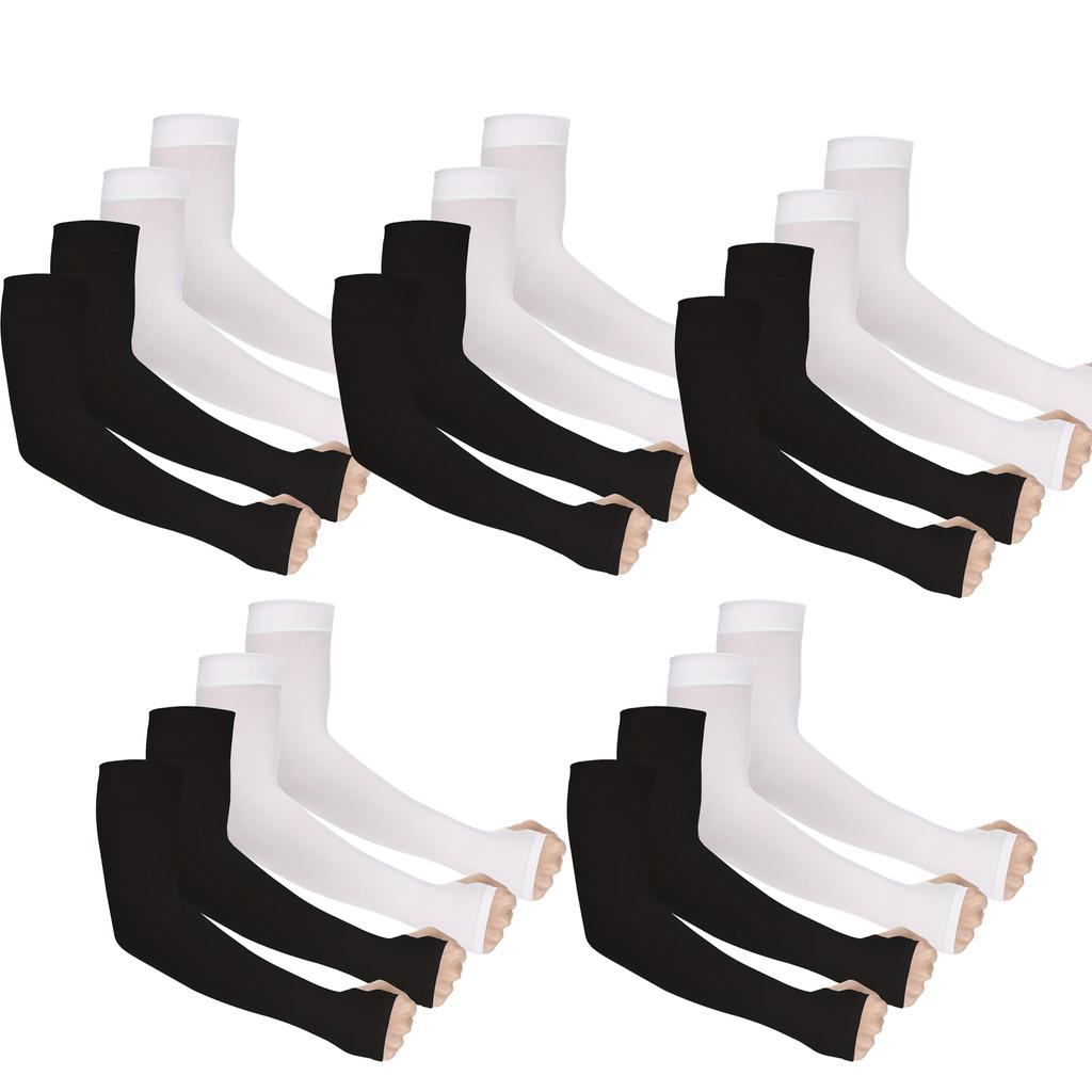 10 Pairs Of Versatile Breathable Sun Protection Sleeves, Unisex Anti-ultraviolet Cooling Arm Covers, Suitable For Outdoor Sports