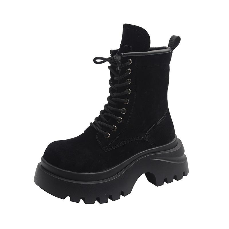 Kleine Martin-Stiefel Damen Britischer Stil 2025 neu Frühling, Herbst und Winter vielseitige dicksohlige hochwertige kleine kurze Stiefel