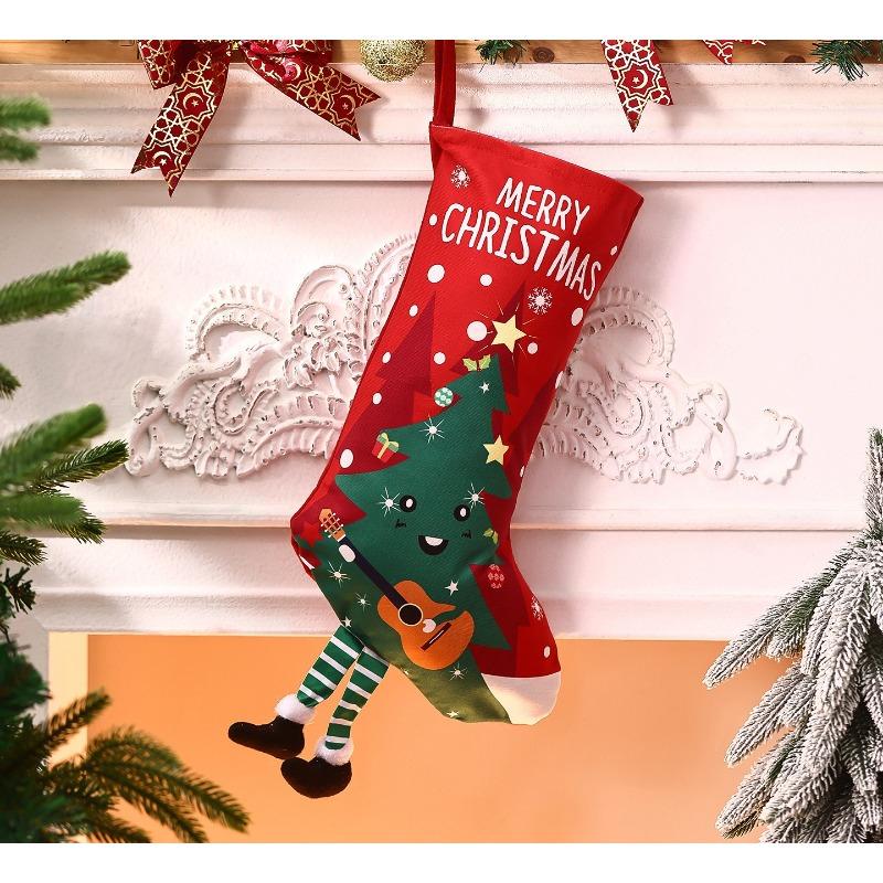 Christmas decorations household fireplace atmosphere pendant cartoon socks gift bag children's candy pendant