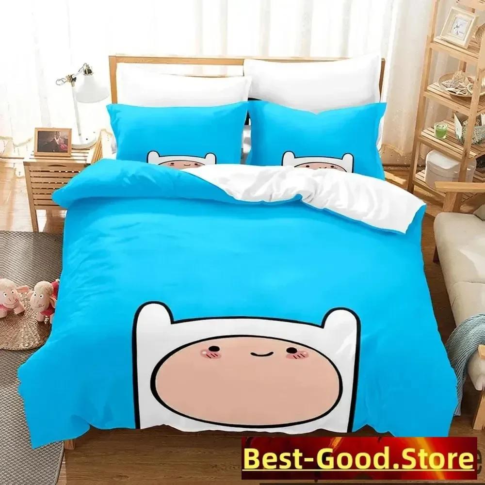 3D Print Adventure Time Finn Jake The Dog Face Printed Bed Set Duvet Cover Pillowcase Bedding Set Linen Sheet Quilt Cover Size